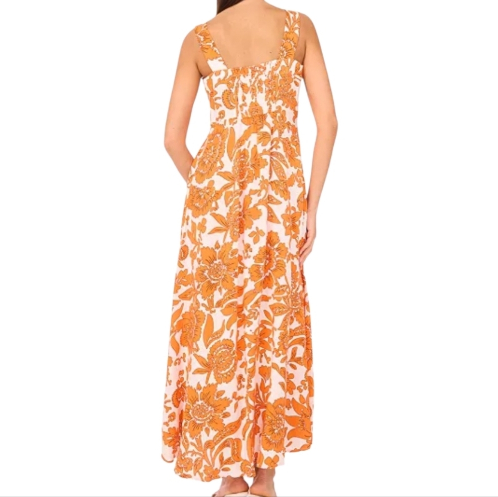 MSK Vibrant  Floral Orange and White Dress, XL, NWT - Picture 4 of 14